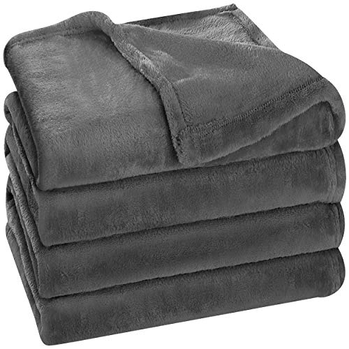 Utopia Bedding Fleece Blanket King Size Grey 300GSM Luxury Bed Blanket  Anti-Static Fuzzy Soft Blanket Microfiber