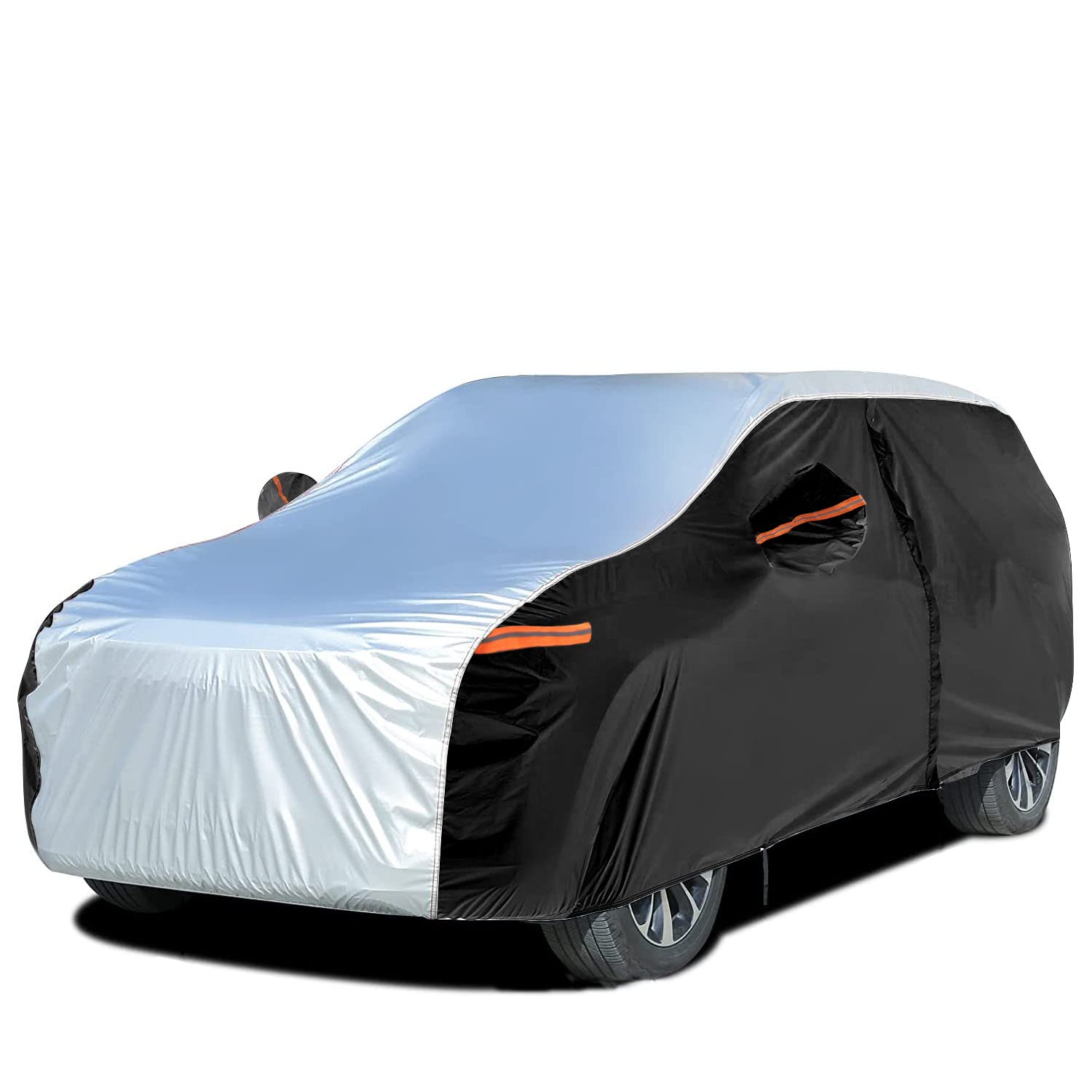 XicBoom SUV car cover 6 Layers, Waterproof All Weather car cover with Zipper Door, IndoorOutdoor Full cover, Sun Rain Snow UV Pr