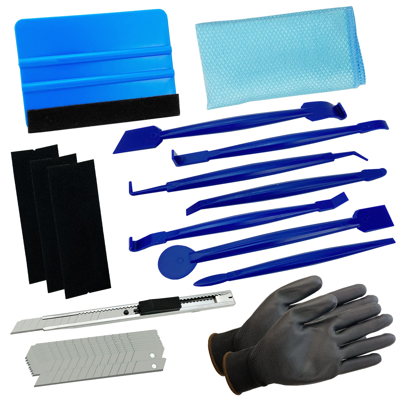 Spanno Tools Spanno Vinyl Wrap Tool Kit Window Tint Kits for Window Film Installation, Include 7PcS Pro Tinting Stick Squeegee, Felt Squeegee