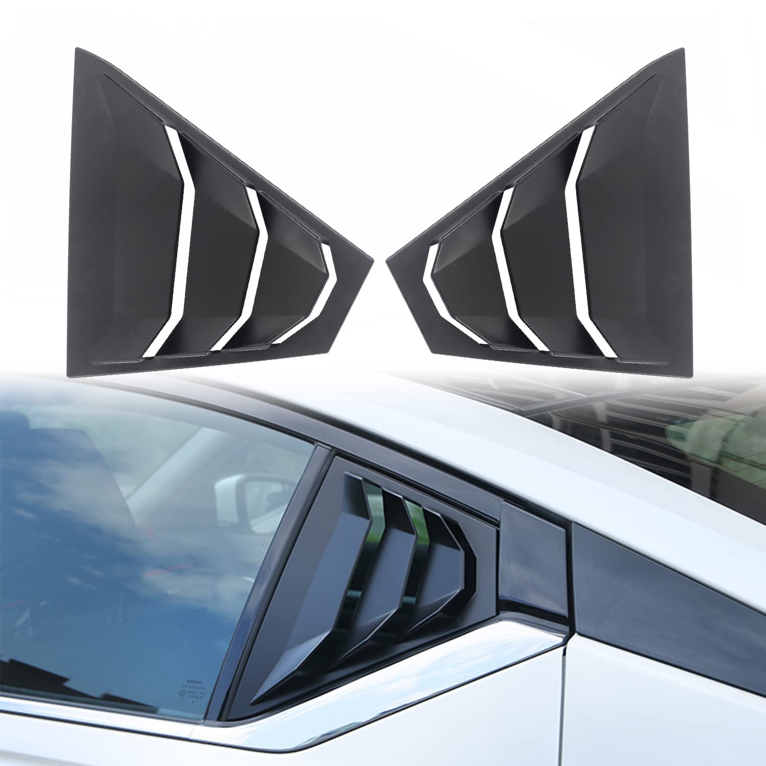 DXgTOZA Side Window Louvers for 2019-2022 Nissan Altima Racing Style Window Louvers Air Vent Louver Scoop Shades cover 2PcS ABS(