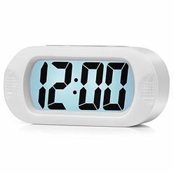 Plumeet Digital Alarm clock - Plumeet Travel clock with Snooze and Nightlight - Easy to Set Simple Bedside Alarm clocks for Kids - Ascen