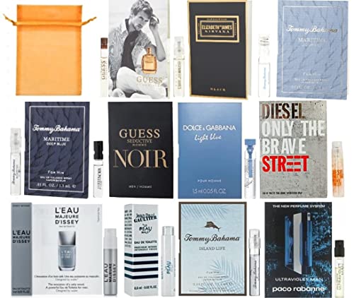 Cologne 11 Designer cologne Samples Vials For Men with Organza Bag
