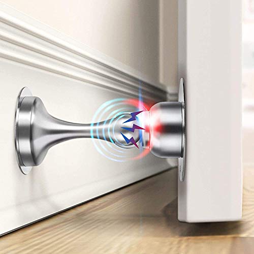 WINONLY Door Stopper, Magnetic Door Stop, Stainless Steel, Magnetic Door catch, 3M Double-Sided Adhesive Tape, No Drilling, Scre