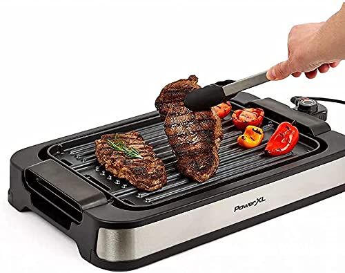 1 PowerXL Premium Indoor Electric grill, Smokeless BBQ, Multi-Purpose  countertop griddle, Authentic grill Marks, Dishwasher-Safe