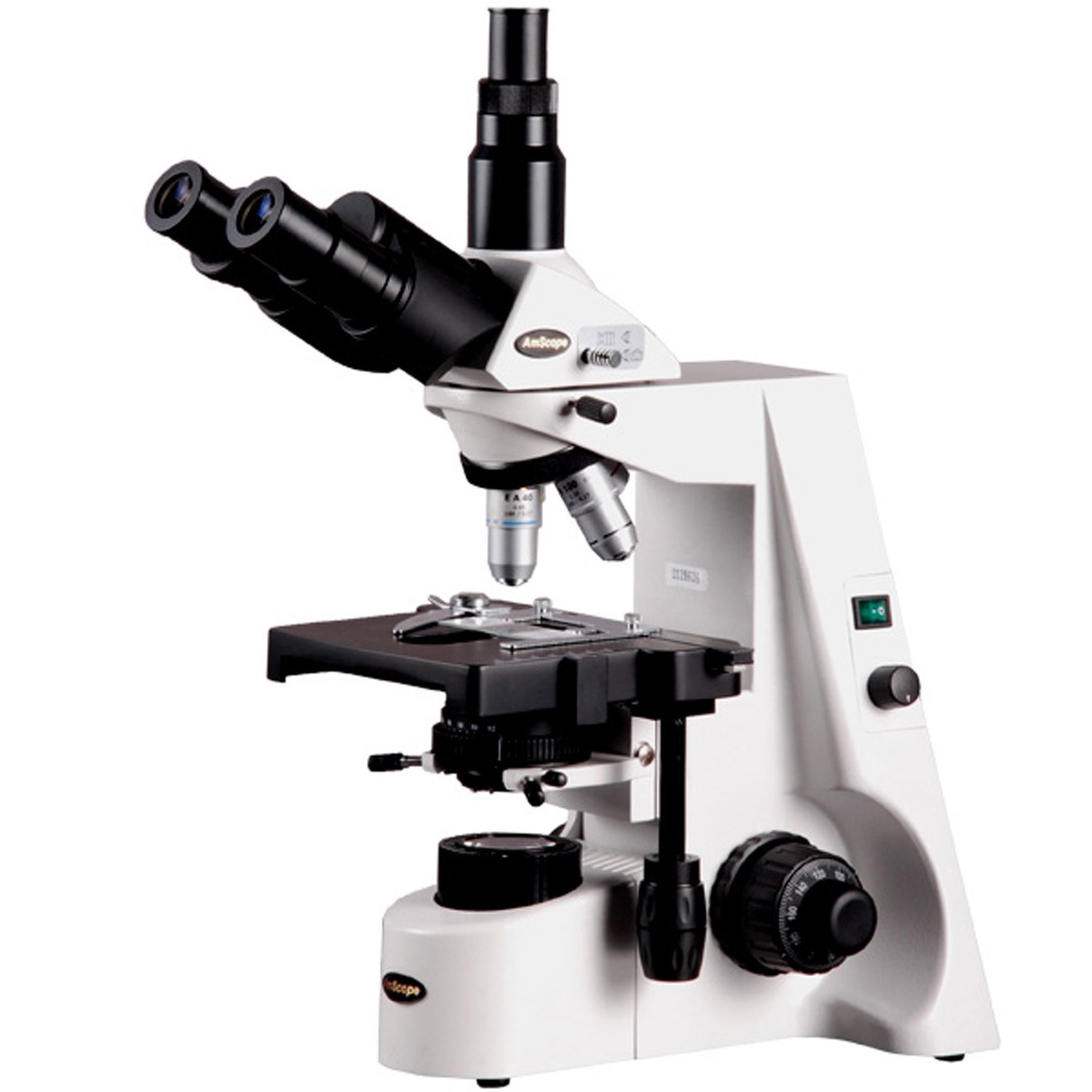 AmScope T690B-PL Trinocular compound Microscope, 40X-2000X Magnification, WH10x and WH20x Super-Widefield Eyepieces, Infinity Pl