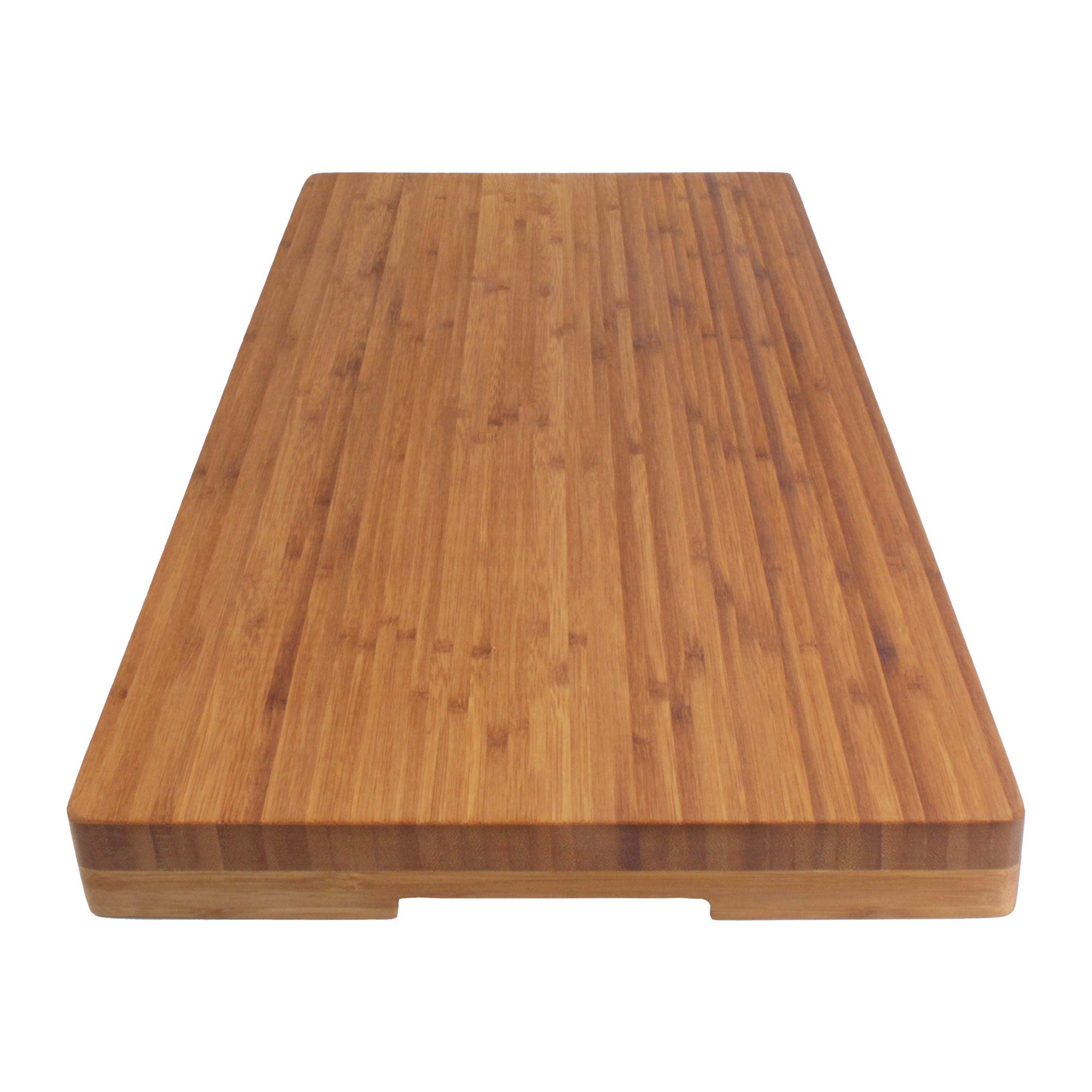 BambooMN Bamboo Range Burner cover cutting Board, New Vertical cut, Extra Large (24.7x12x1.5)