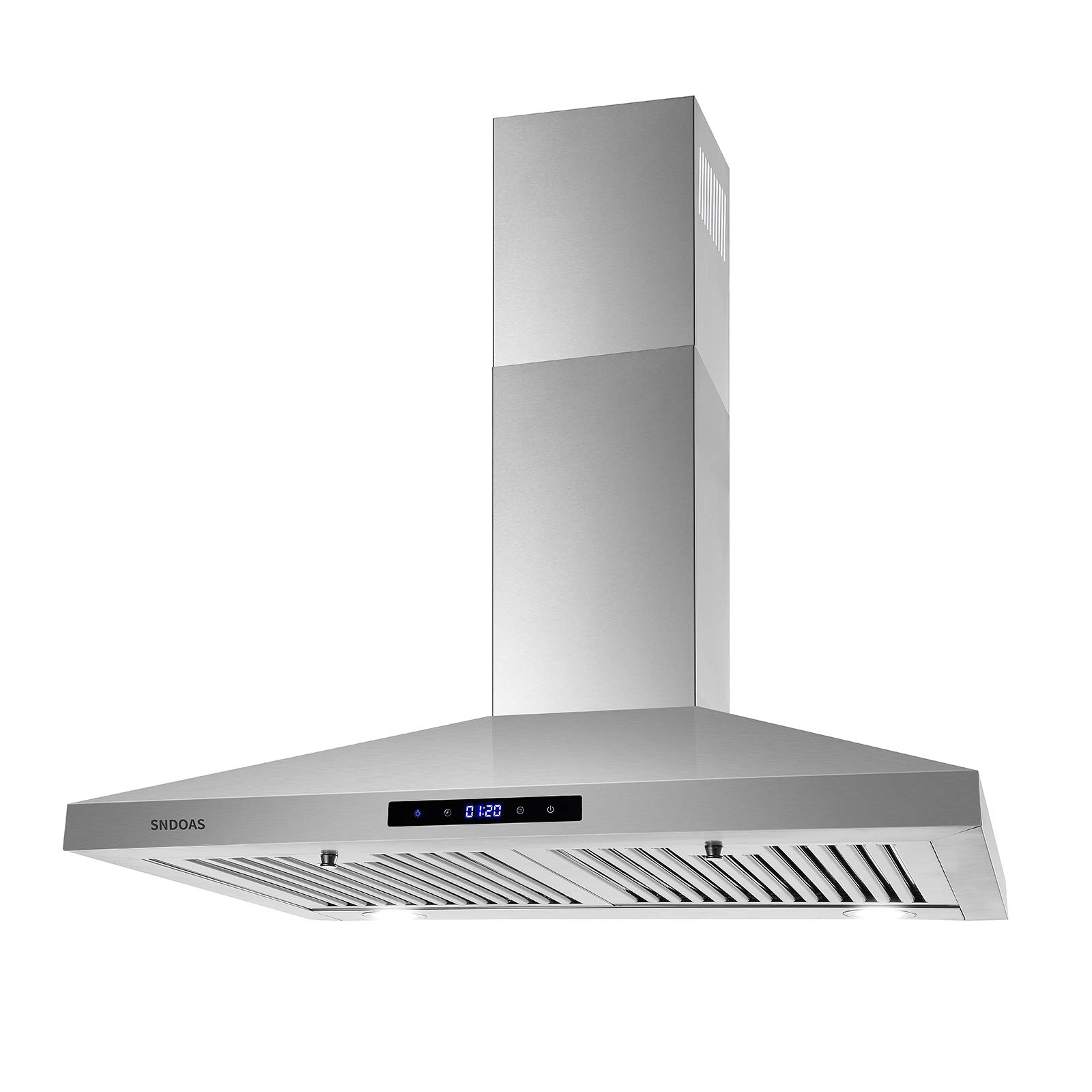 SNDOAS Range Hood 30 inches,Stainless Steel Wall Mount Range Hood,Vent Hood 30 inch wTouch control,DuctedDuctless convertible,ch