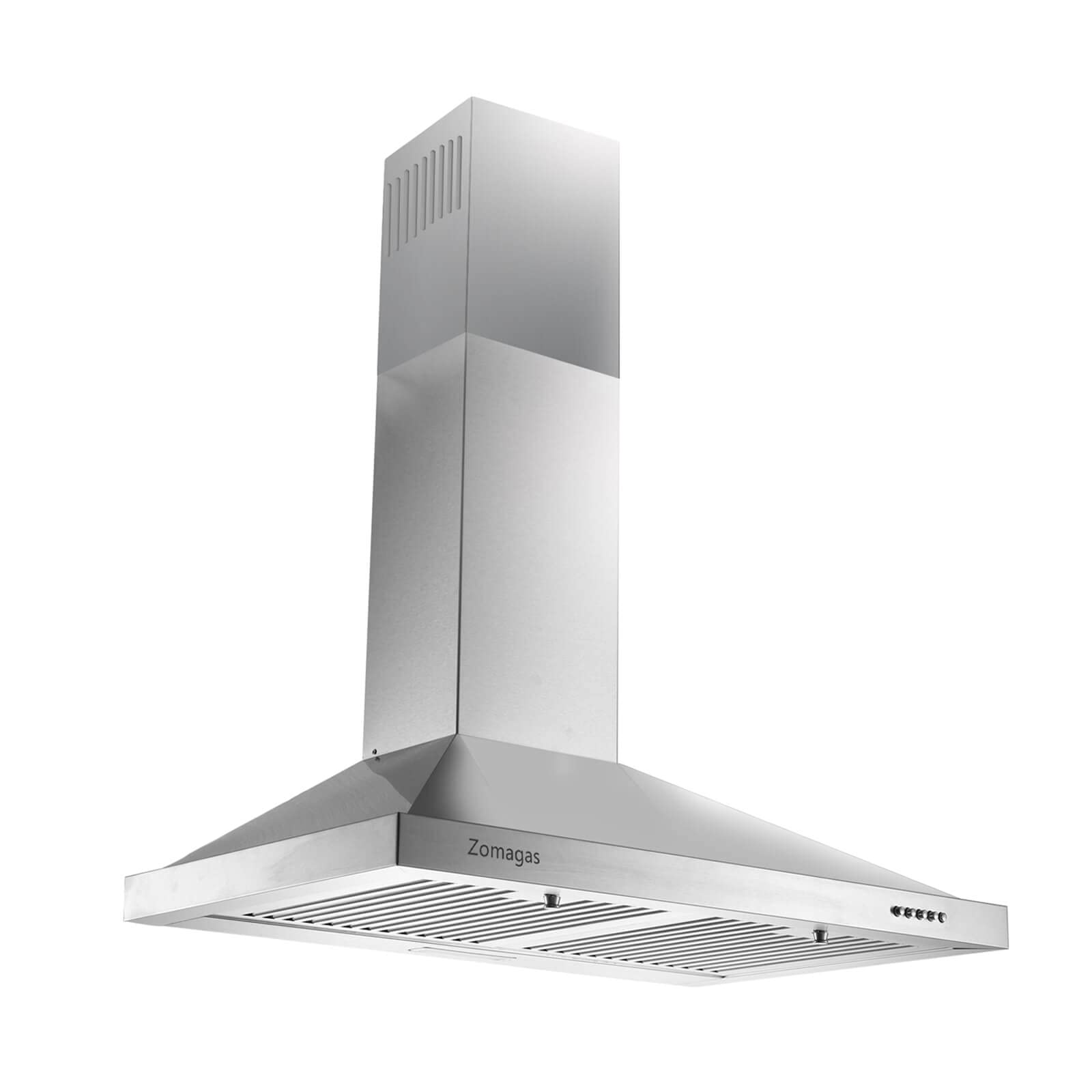 Zomagas ZMS-0160B 24 Inch Range Hood, Wall Mount Vent Hood in Stainless  Steel with DuctedDuctless convertible Duct, 3 Speed Exhaust Fan, Energy Sa