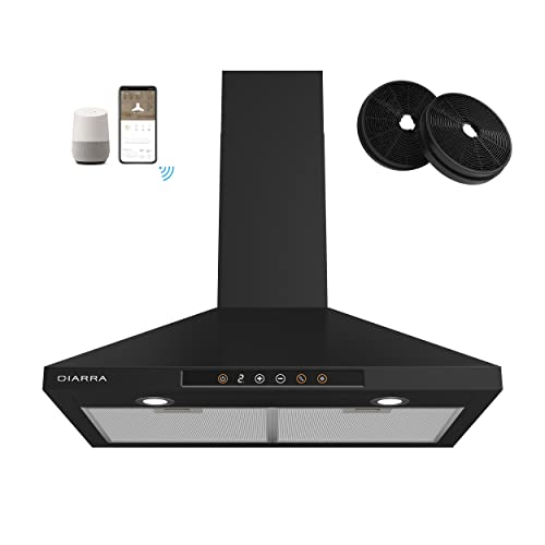 cIARRA Smart Range Hood 30 inch with Voice control, compatible with Alexagoogle HomeSmart Life Assistant, Wall Mount Range Hood 