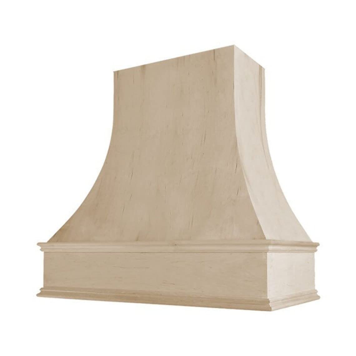 Riley & Higgs curved Front Unfinished Range Hood cover With Decorative Molding - Wall Mounted Wood Range Hood covers, Plywood an