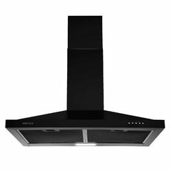 SNDOAS Black Range Hood 30 inches,Vent Hoods in Black Painted Stainless Steel,Wall Mount Range Hood,Kitchen Hood Vent with Ducte
