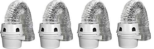 Dundas Jafine TDIDVKZW Indoor Dryer Vent Kit with 4-Inch by 5-Foot Proflex Duct, 4 Inch, White (4)