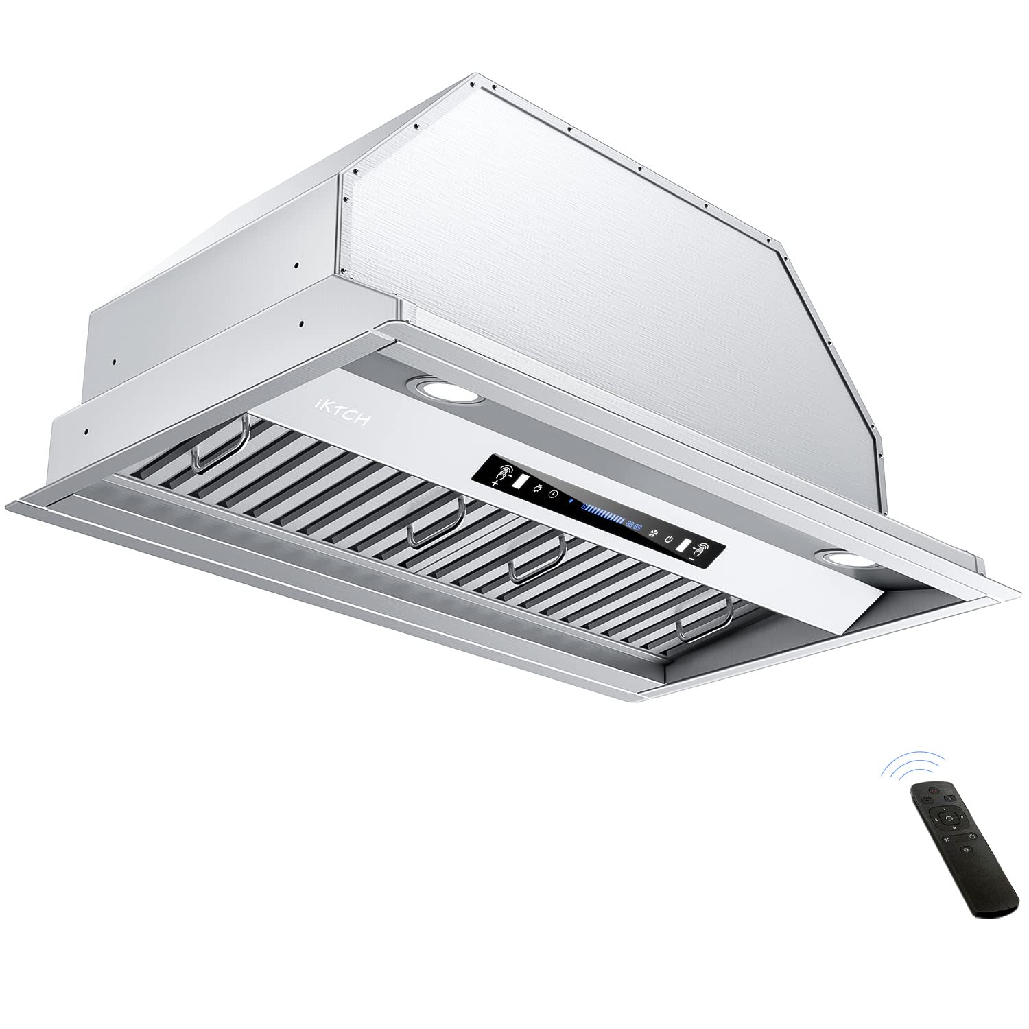 IKTcH 30 inch Built-inInsert Range Hood 900 cFM, DuctedDuctless convertible Duct, Stainless Steel Kitchen Vent Hood with 2 Pcs A