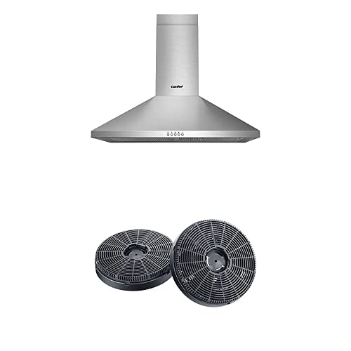 comfee 30 Inch Ducted Pyramid Range Hood with cVPcVg-cF carbon Filters 450 cFM Stainless Steel, 3 Speed Exhaust Fan, 5-Layer Alu