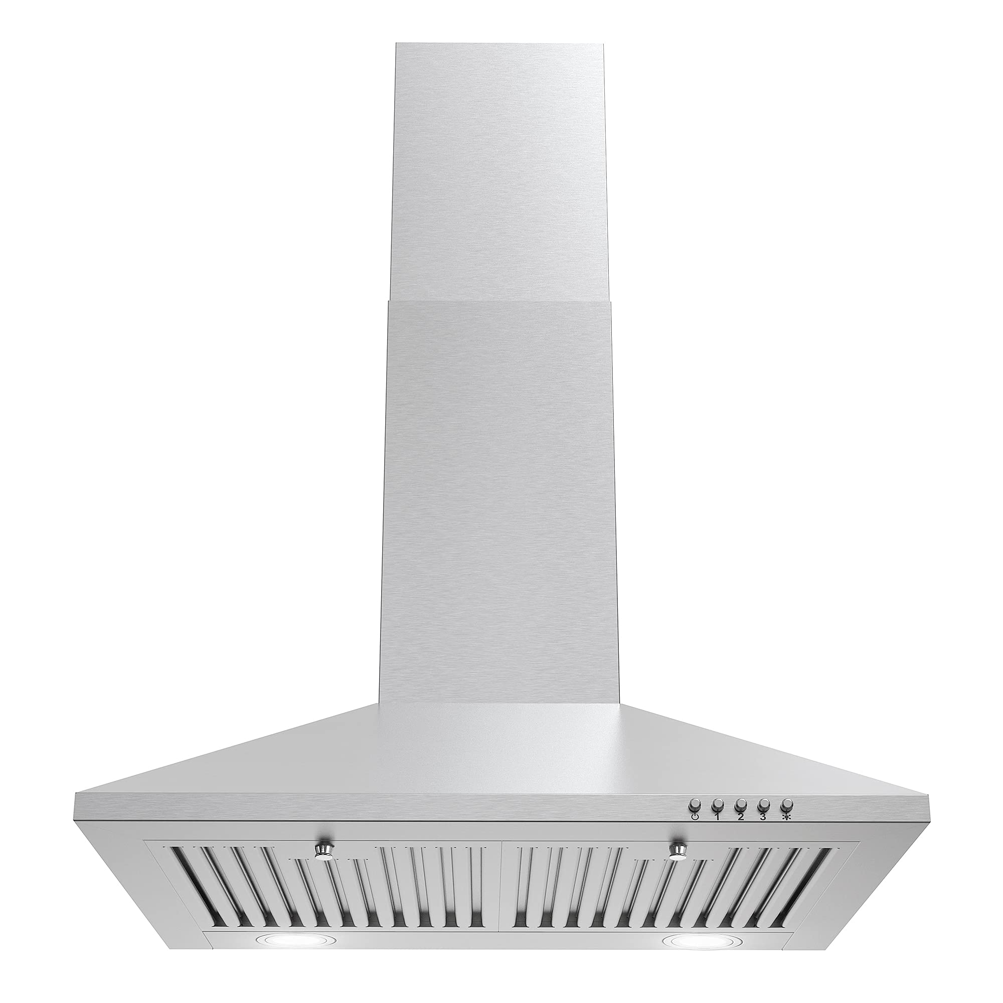 cOSMO cOS-6324EWH Wall Mount Range Hood, chimney-Style Over Stove Vent, 3 Speed Fan, Permanent Filters, LED Lights in Stainless 