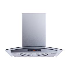 Winflo 30 In. convertible Stainless Steel glass Island Range Hood with Stainless Steel Baffle Filters, 2 pcs charcoal Filters an