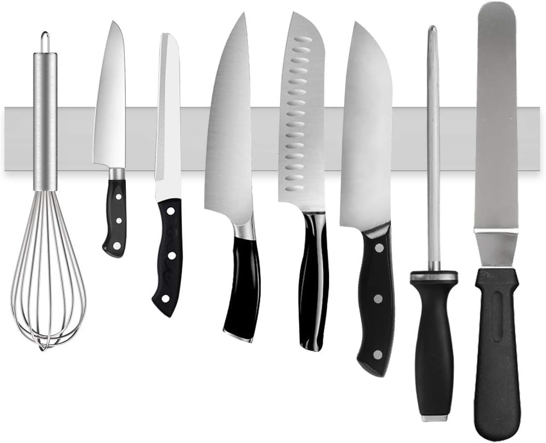 Magnetic Knife Holder, Ouddy 16 Inch Stainless Steel Magnetic Knife Strip, Magnetic  Knife Bar Rack Block for Kitchen Utensil Hol