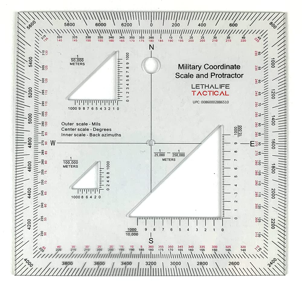 Lifefficient Product Military Protractor - Perfectly Cut for Land NAV