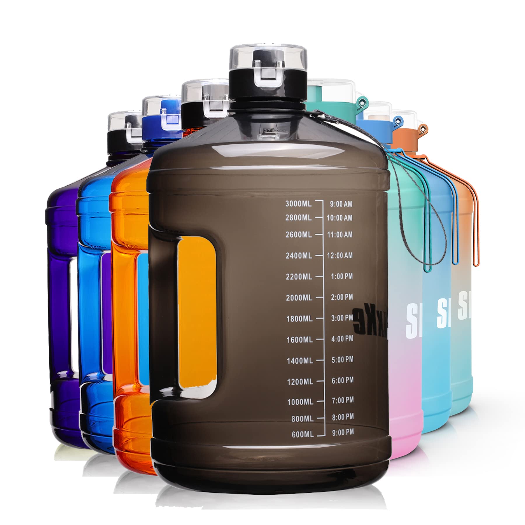 SLUXKE Gallon Water Bottle Portable Water Jug Fitness Sports