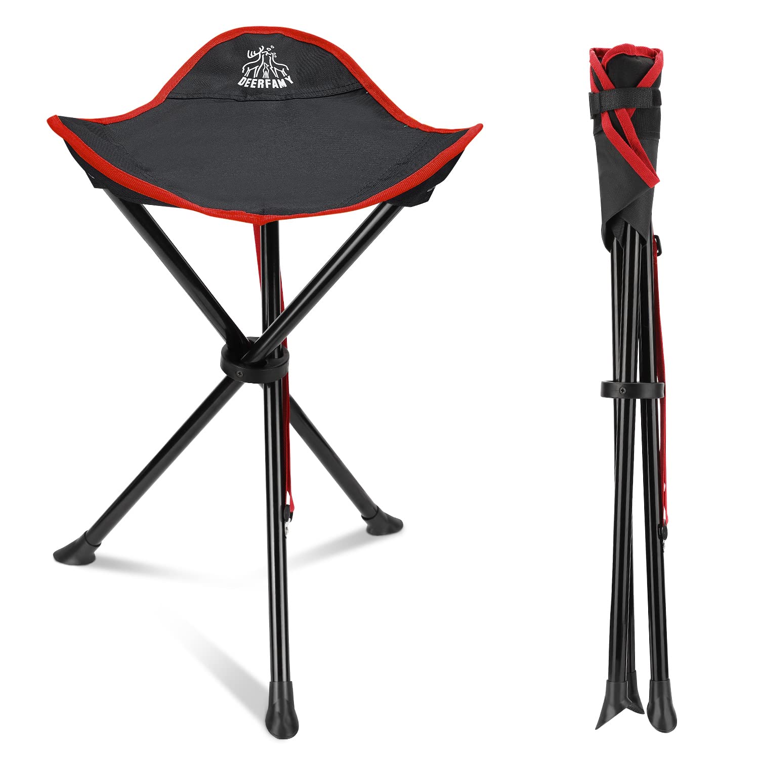 Deerfamy Folding Camping Tripod Stools, Portable 3 Legs Tall Slacker Chair Tripod Seat For Outdoor Hiking Hunting Fishing Picnic