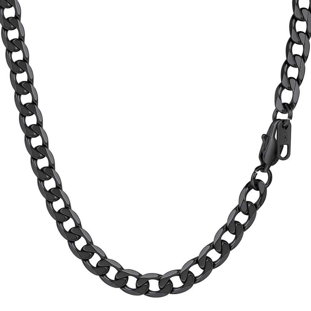 Prosteel Black Necklace Chain Man Cadena Hombre Necklce Gothic Punk Kpop Hip Hop Cuban Chains Simple Necklace Mens Jewelry