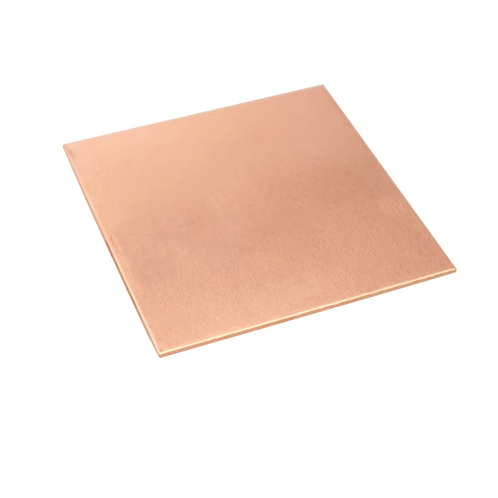 Tynulox Pure Copper Sheet 9 Gauge (30Mm) X 8 X 8, 1 Pcs, 110 Copper Plates For Jewelry, Crafts, Repairs, Electrical