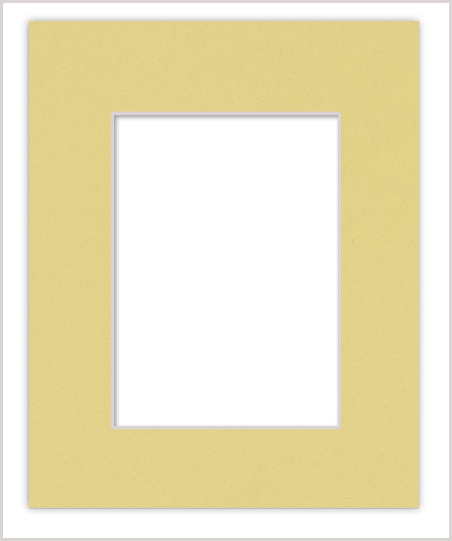 Poster Palooza 11X14 Mat Bevel Cut For 9X12 Photos - Acid Free Soft Yellow Precut Matboard With Backing Board And Crystal Clear, Self Seal Phot