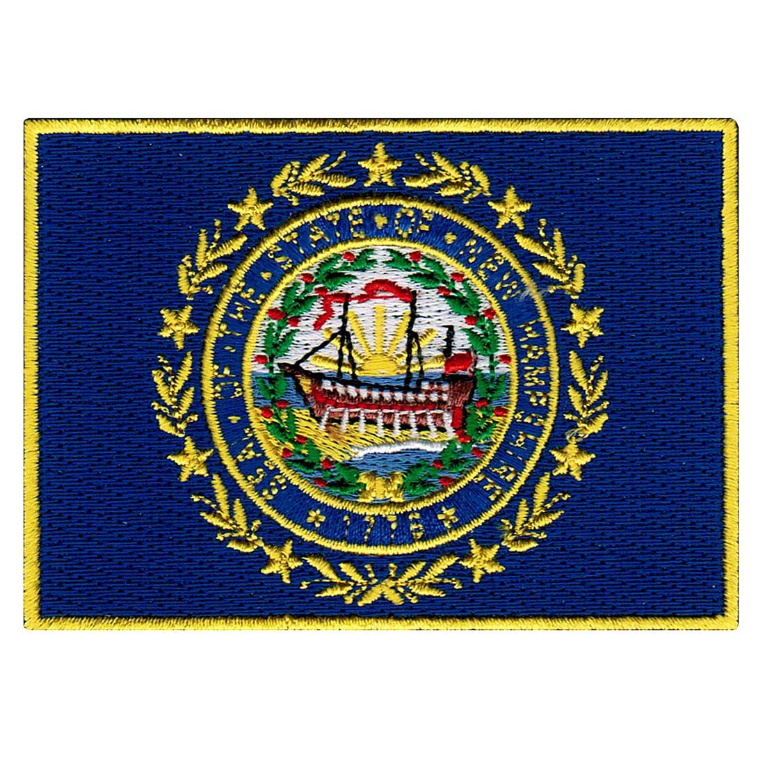 Cypress Collectibles New Hampshire State Flag Embroidered Patch Velcroa-Brand Fasteners Nh Emblem