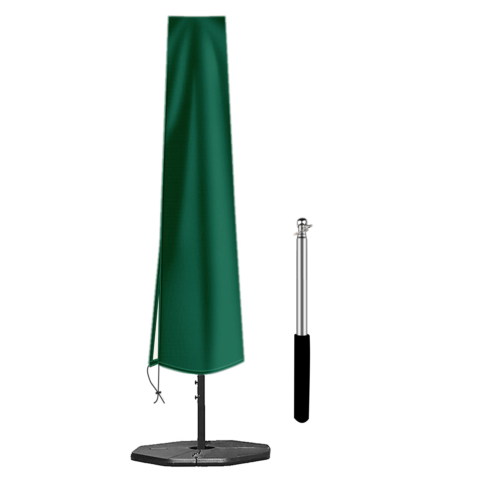Okpow Umbrella Cover 420D Oxford Fabric Patio Umbrella Covers Waterproof With Zip, For 9Ft To 12Ft Garden Outdoor Umbrella (Dark