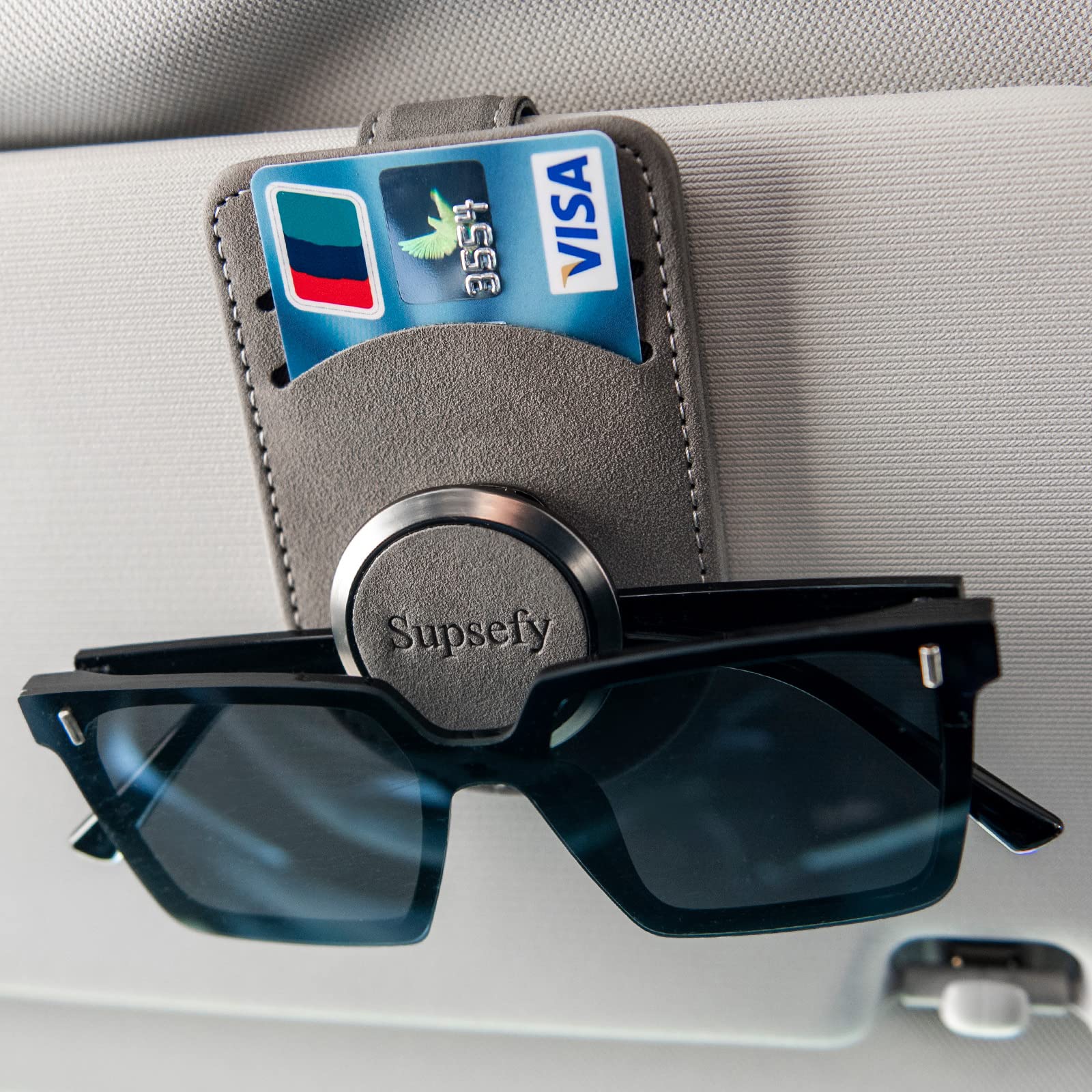 Supsefy Universal Visor Sunglass Holder For Car Sunglasses Clip Holder For Car Visor For Multiple Glasses Storage Ticket Clip Sunvisor E