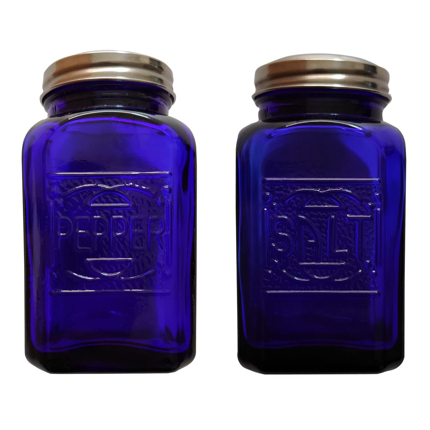 Ritadeshop Depression Style Glass Salt And Pepper Shakers (Cobalt Blue), image size:1400x1400