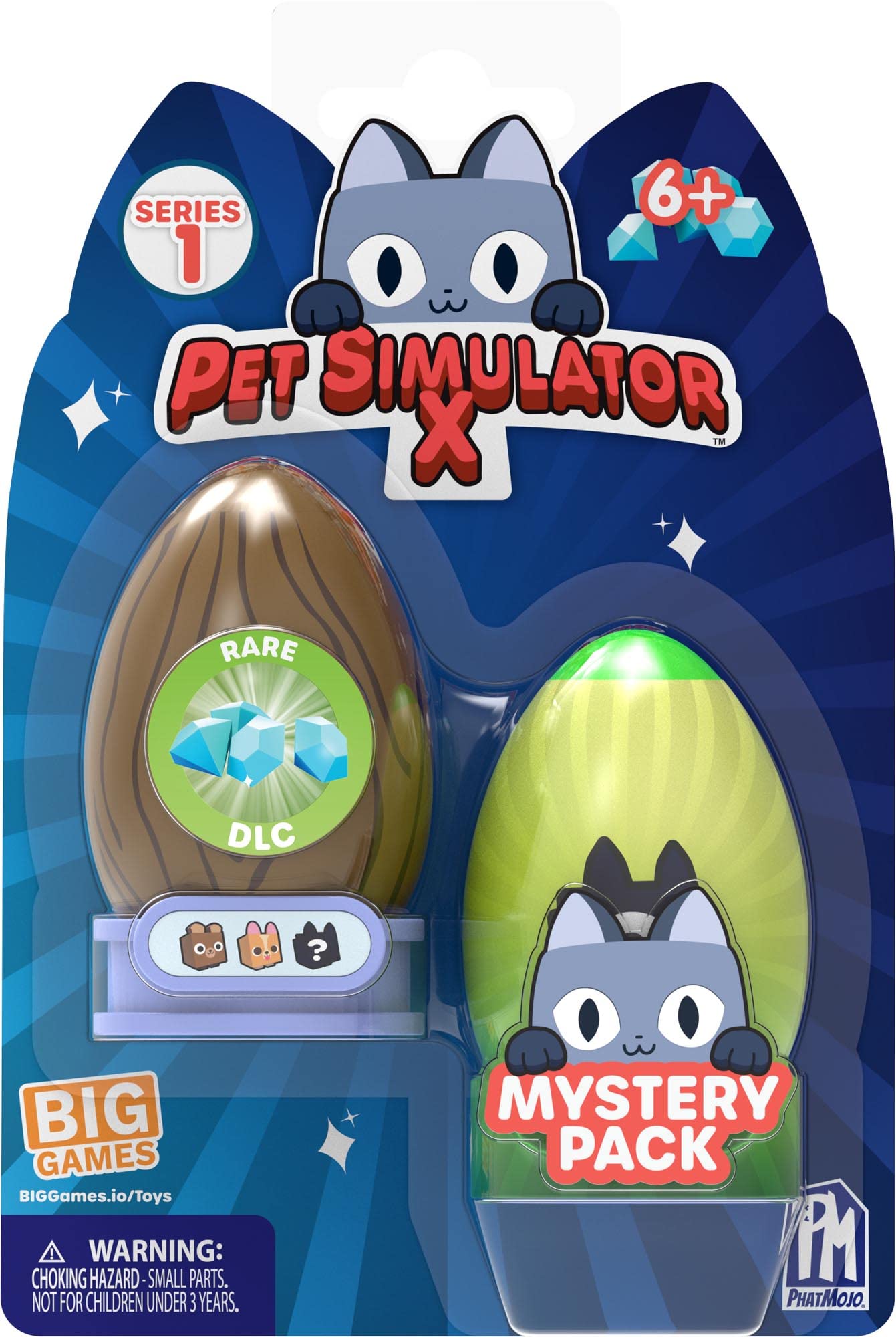 Pet Simulator X - Mystery Pet Minifigures 2-Pack (Two Mystery Eggs  Pet Figures, Series 1) Includes Dlc]
