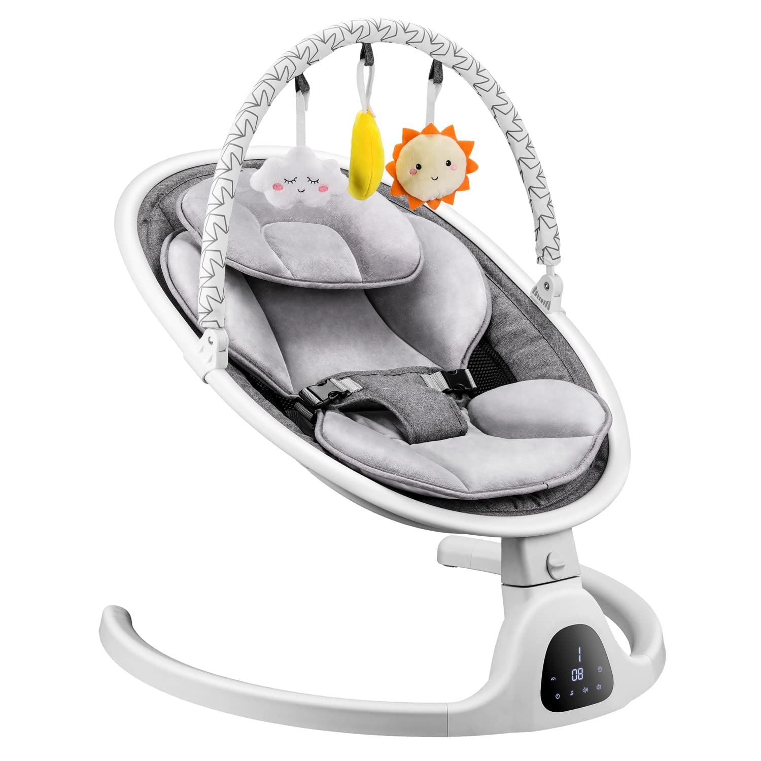 GOPANDA Baby Swings For Infants, Bluetooth Baby Bouncer With Built-In Lullabies And Timer Function, 5 Swing Options Baby Chair For Newbo
