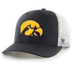'47 Brand 47 Iowa Hawkeyes Mens Womens Trucker Adjustable Snapback Black Team Color Logo Hat