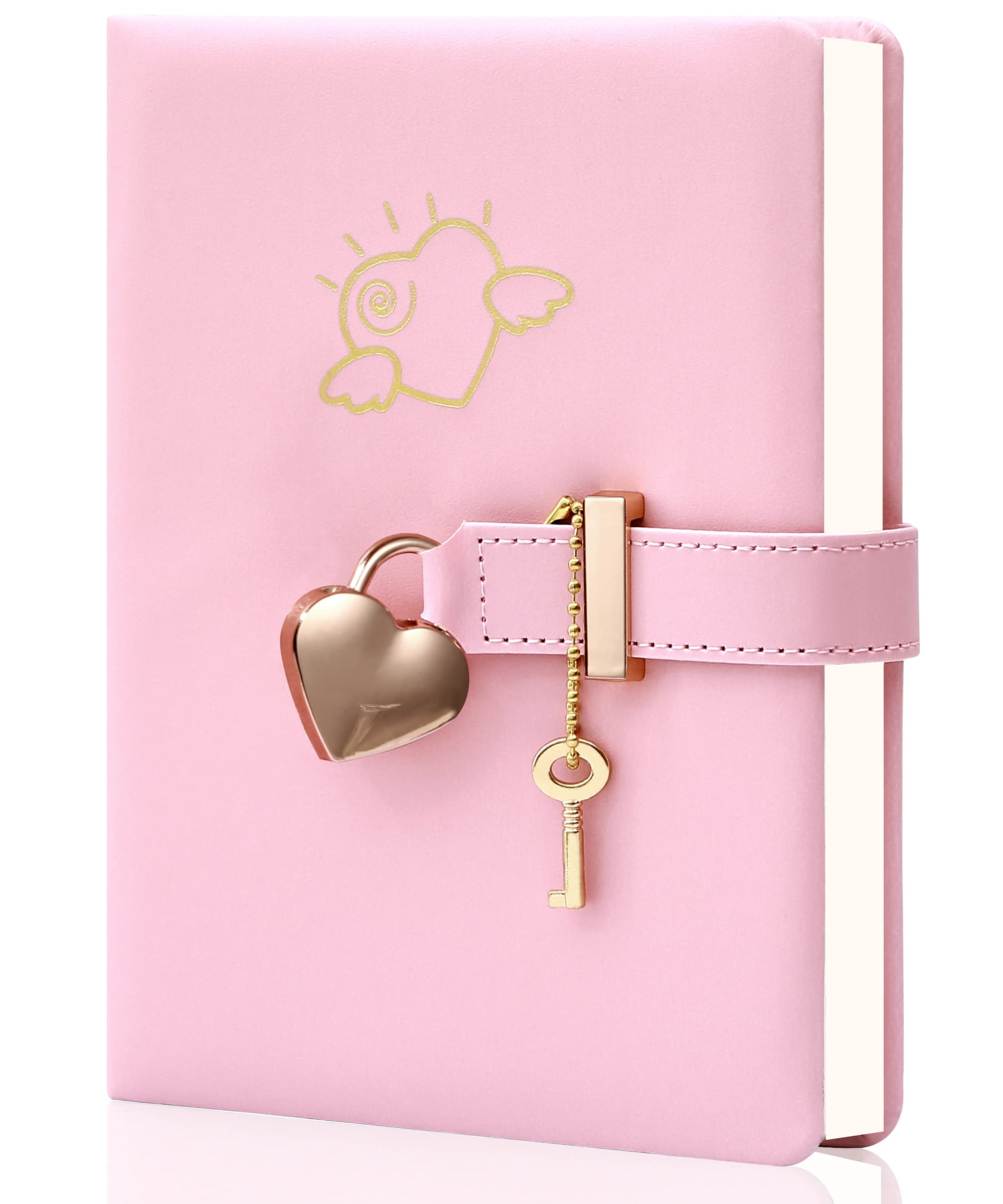 cagie Diary With Lock And Key Pu Leather Kids Journal With Lock Personal Organizer Combination Travel Secret Notebook For Women, 53X7