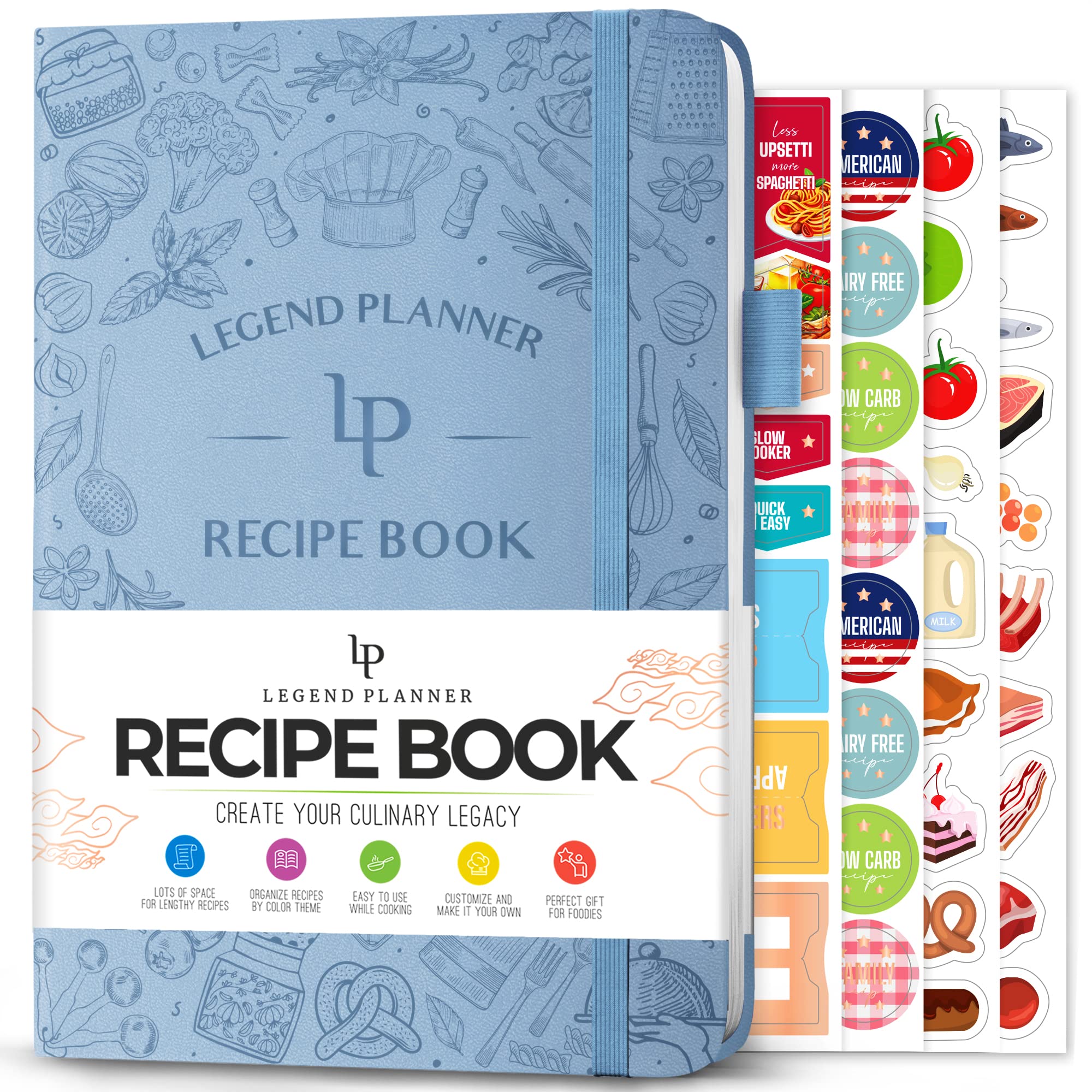 Legend Planner Legend Recipe Book - Blank Family Cookbook To Write In Your  Own Recipes - Empty Cooking Journal - Personalized Cooking Notebook