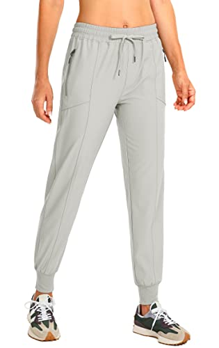 Soothfeel Womens Joggers Pants Lightweight Quick Dry Workout Athletic Track  Pants For Women With Zipper Pockets(Light Grey, Xl)