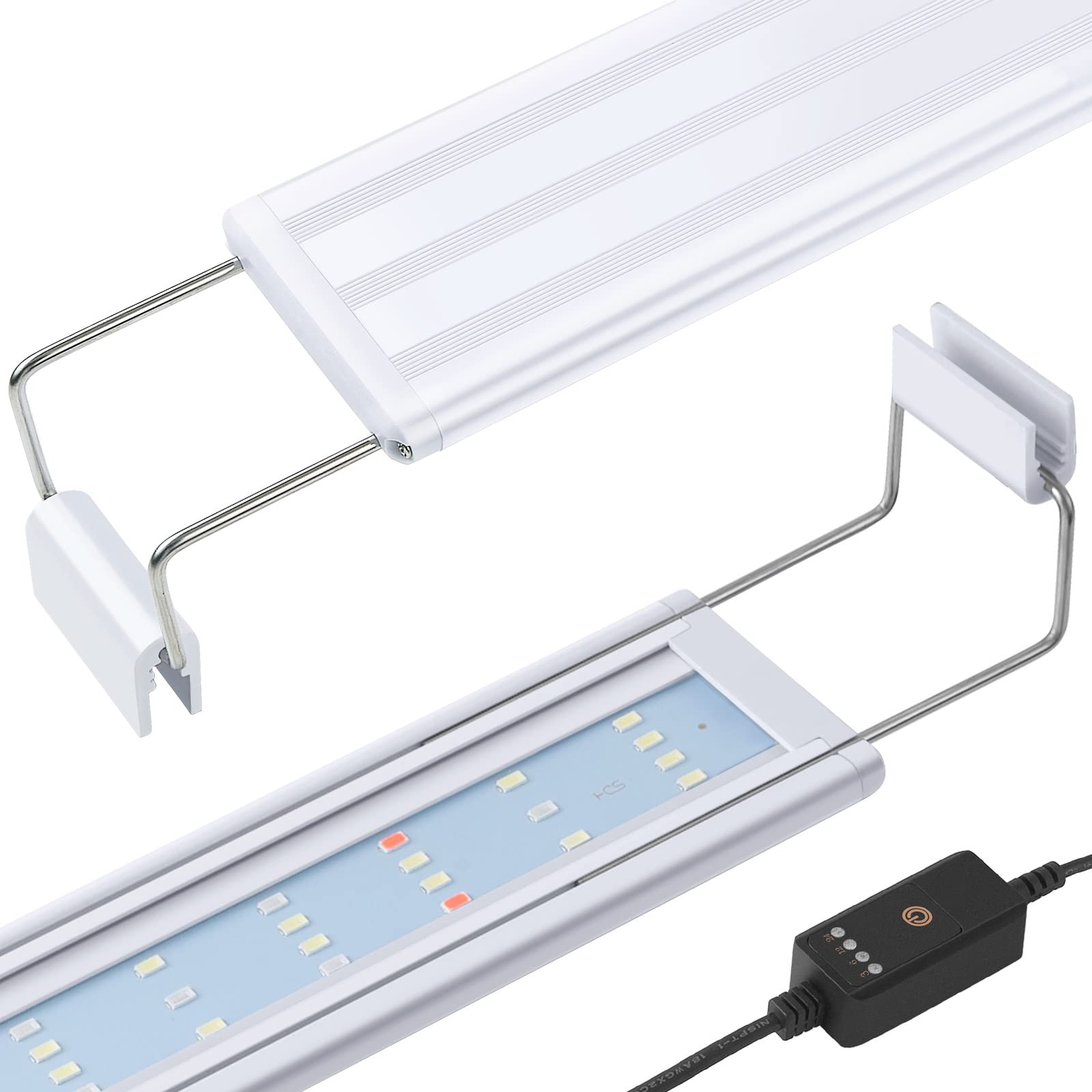 Hitop Full Spectrum Led Aquarium Light - 12A 16A 24A 32A Classic Fish Tank Light With Rgb Leds, With Timer And Stable Extendable