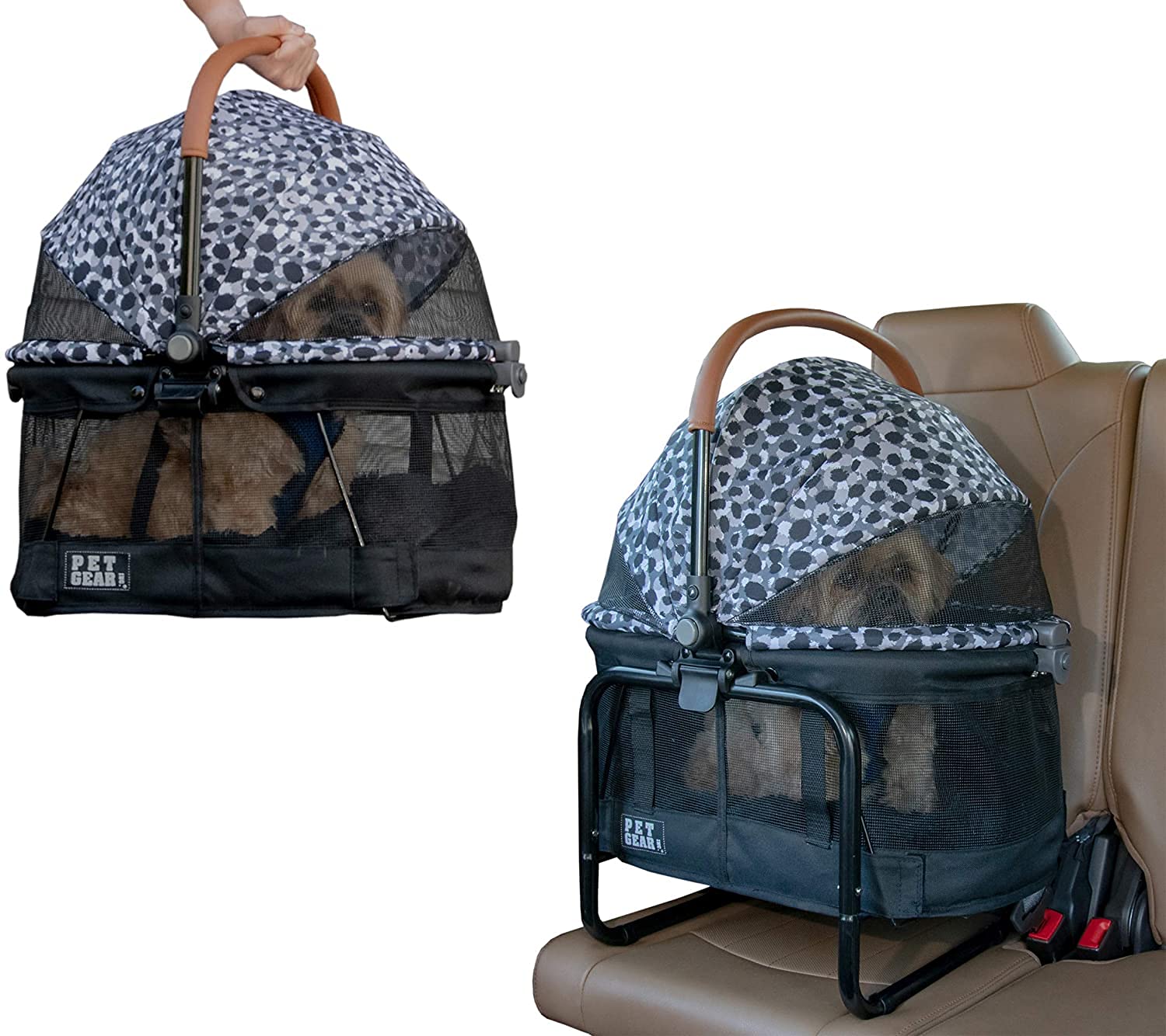 Pet Gear View 360 Pet Carrier & Car Seat With Booster Seat Frame For Small Dogs & Cats, Mesh Ventilation, Push Button Entry, No 
