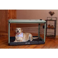 Pet Gear Athe Other Doora 4 Door Steel Crate For Dogscats With Garage-Style Door, Includes Plush Bed + Travel Bag, No Tools Requ