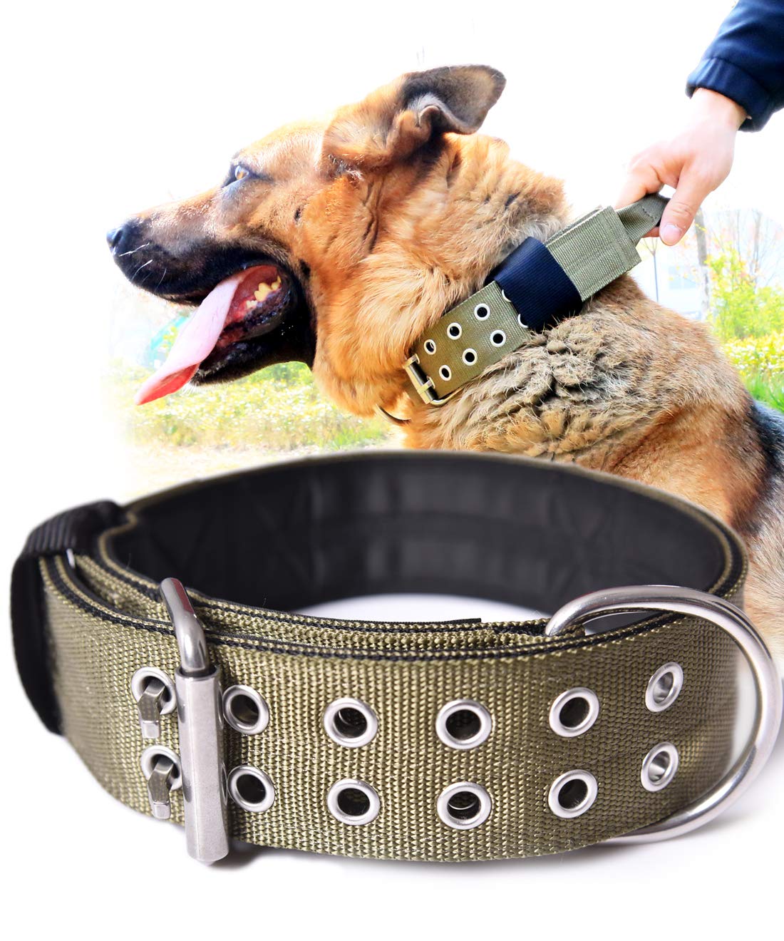 Tactical Dog Large Thick Dog Collars Wide Tactical Dog Collar With