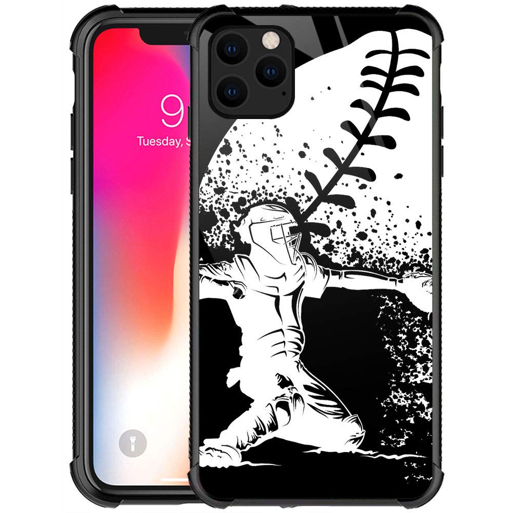 Carloca Iphone 11 Pro Max Case,Iphone 11 Pro Max Cases For Girls Women Boys,Baseball Catcher At Home Pattern Design Shockproof A