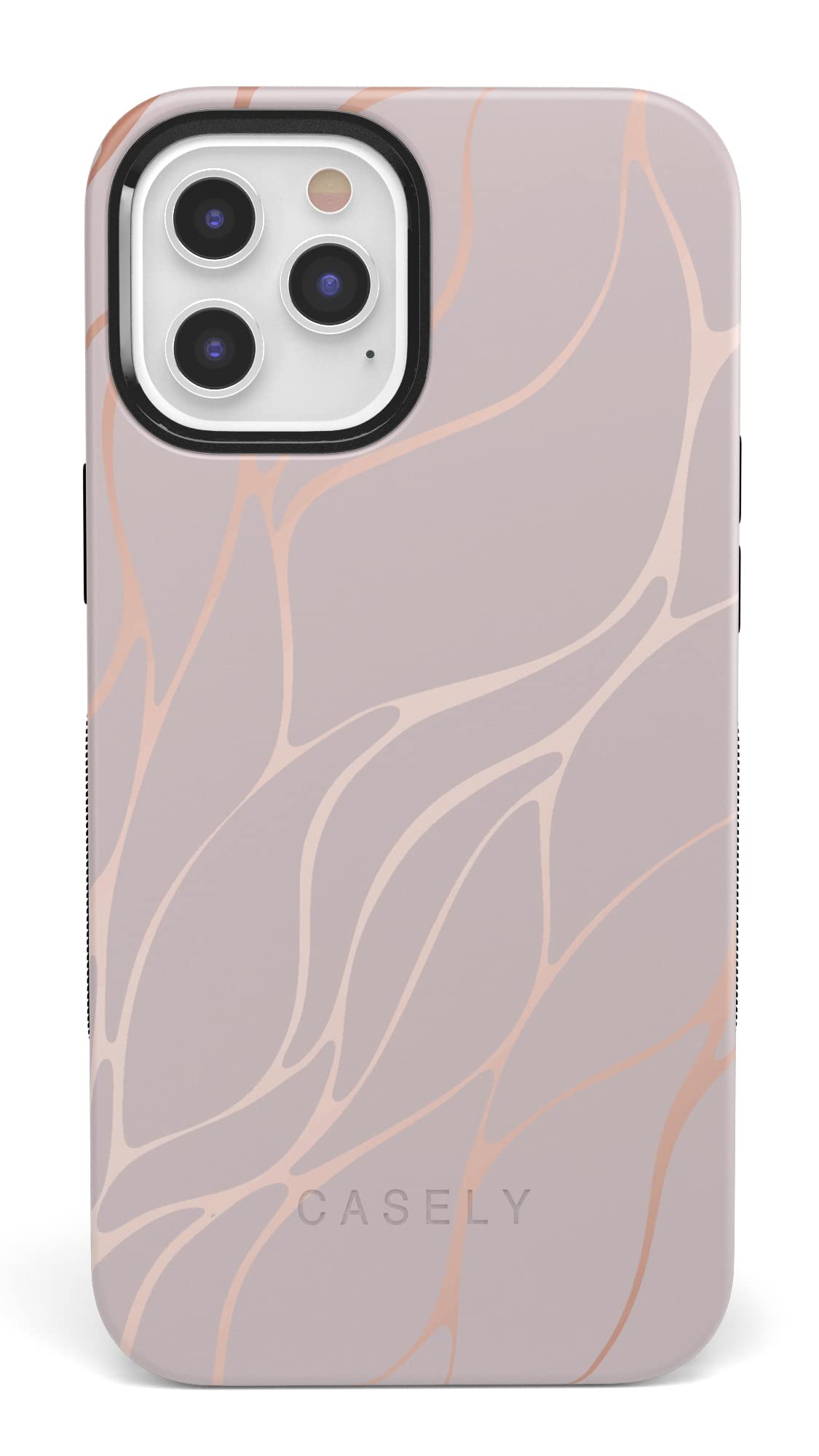 Casely Iphone 12 Pro Max Phone Case Pink And Gold Metallic Waves Case 360 Degree Coverage For Your Phone Precise Cutouts, 1Mm Ra