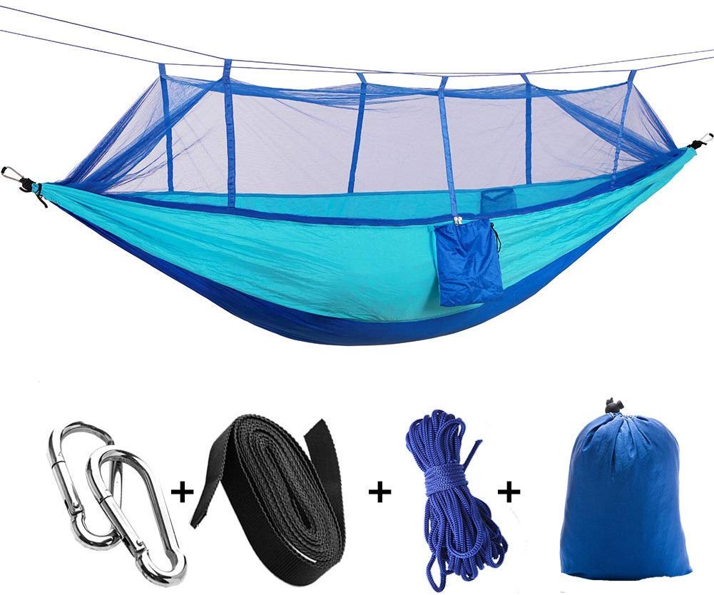 Kepeak Camping Hammock With Net Netting, Single & Double Tree Hammock Net, Lightweight Nylon Portable Hammock For Backpacking, C