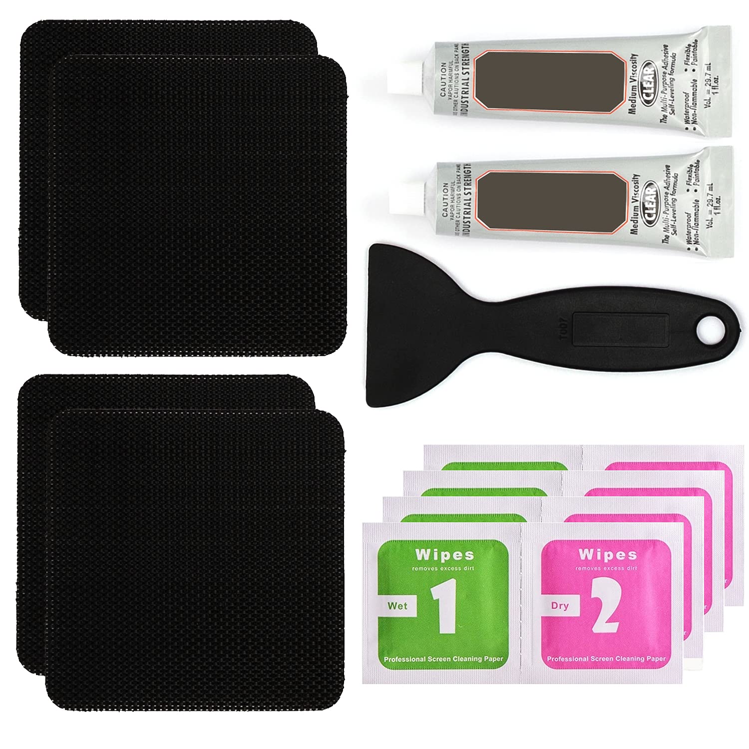 ifeolo Trampoline Patch Repair Kit 4X 4 Square On Patches Repair Trampoline Mat Tear Or Hole In A Trampoline Mat(4 Piece)
