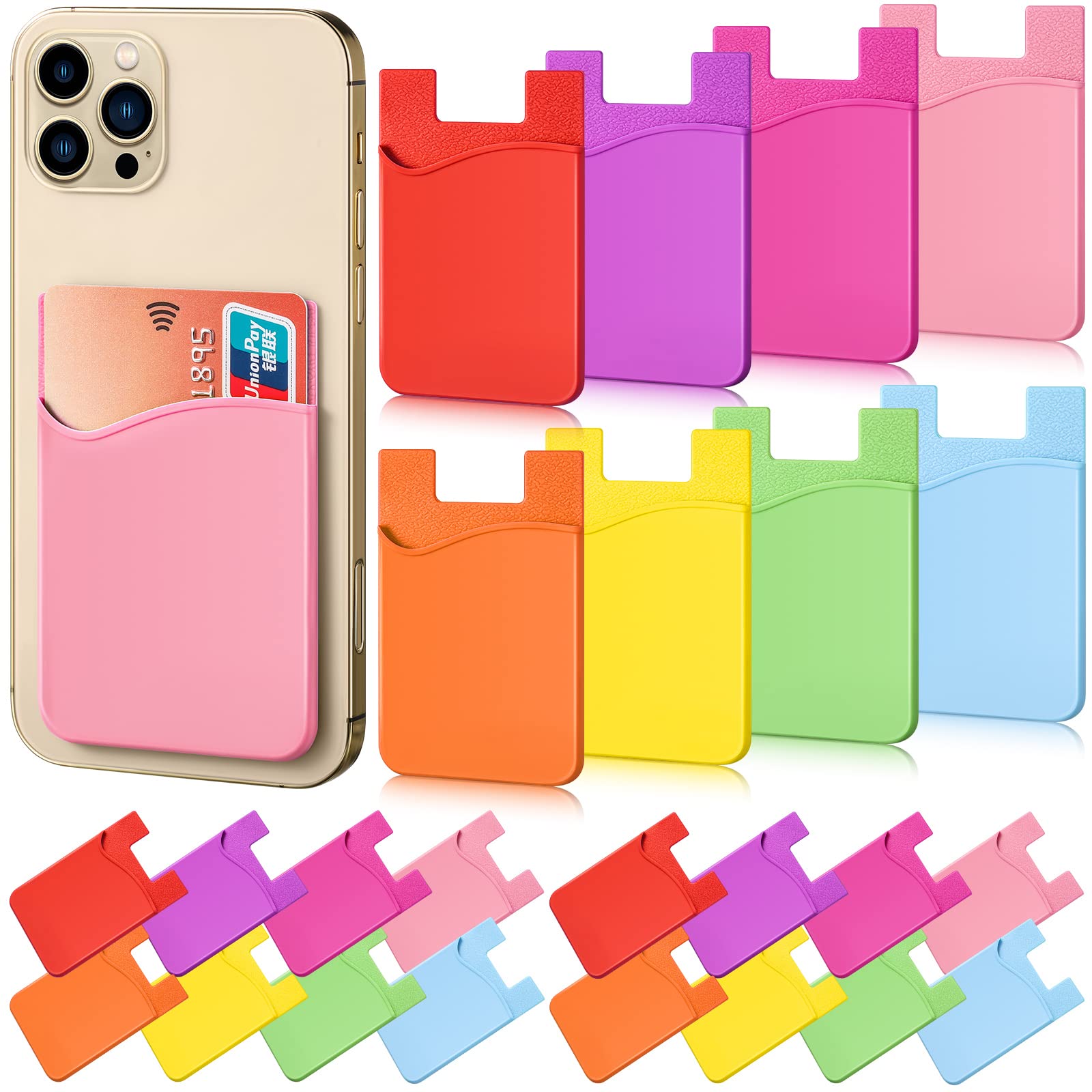 Iphone Wallet Case 3-Pack Stick-On Phone Wallets Holds Cards