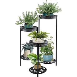 MOCORY Plant Stand 6 Tier Indoor Outdoor Multiple Flower Pot Display Holder - Metal Wrought Iron Planter Organizer Shelf Corner Potted 