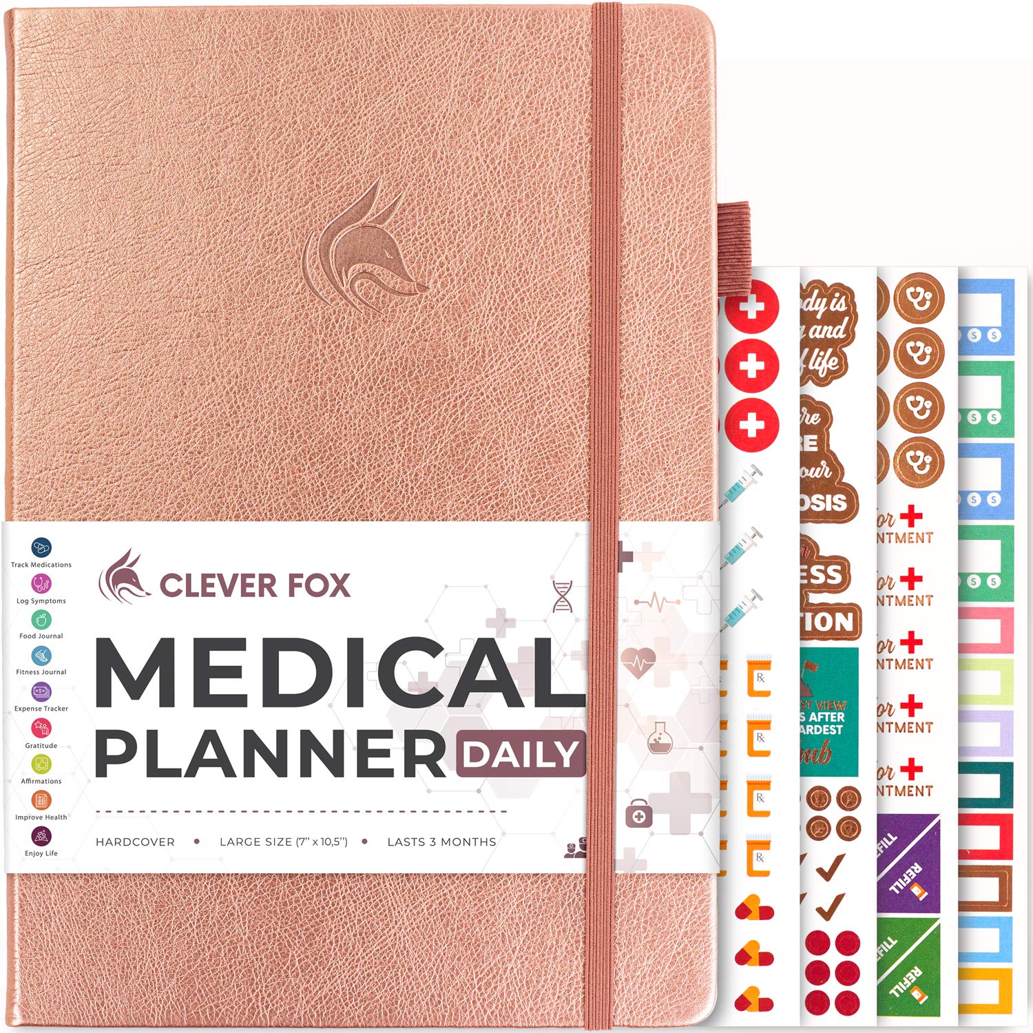 Clever Fox Medical Planner Daily - Medical Notebook, Health Diary, Wellness Journal & Logbook To Track Health - Self-Care Medica