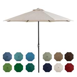 Tempera 10 Outdoor Market Patio Table Umbrella With Auto Tilt And Crank,Large Sun Umbrella With Sturdy Pole&Fade Resistant Canop
