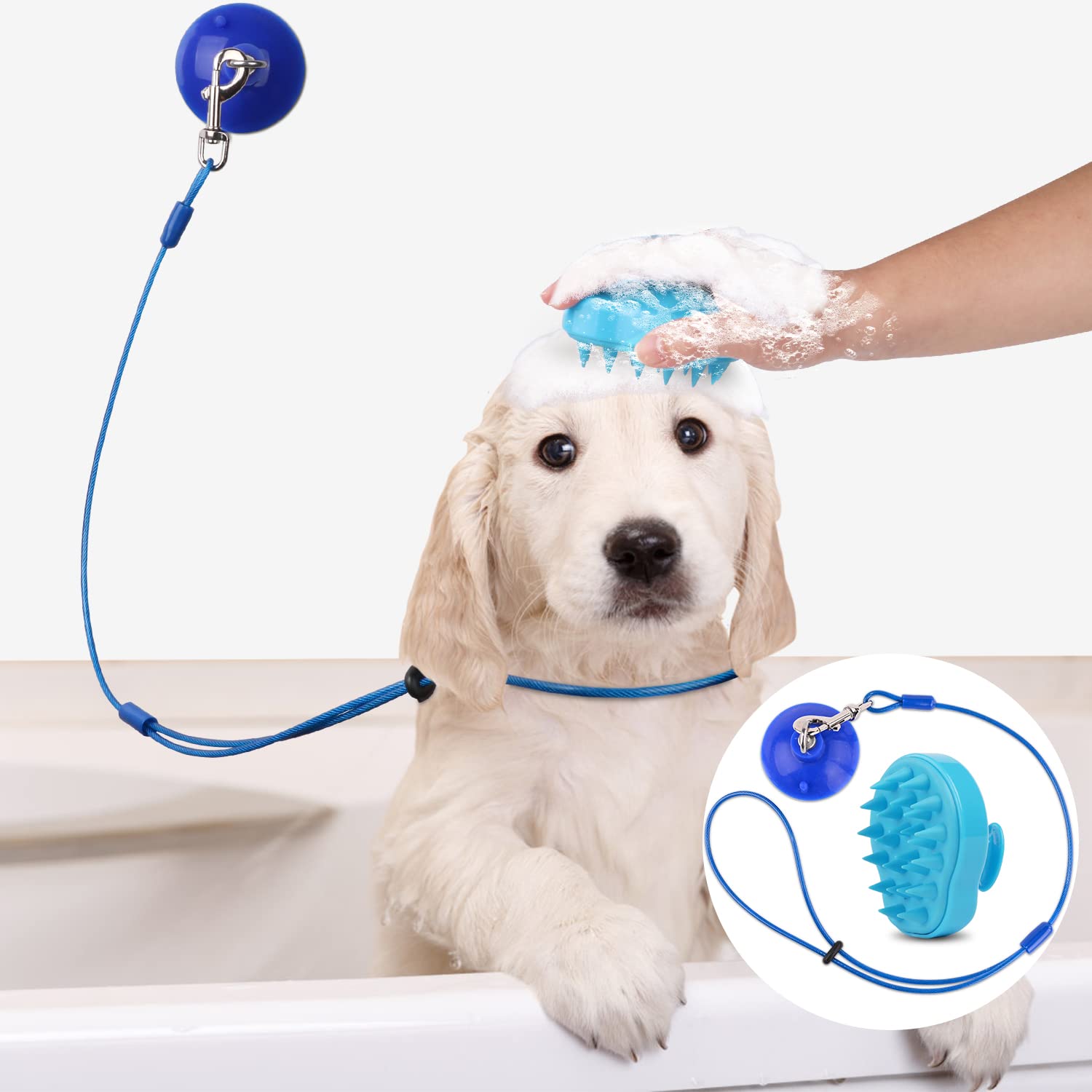 Petbobi Adjustable Dog Bath Tether Dog Bathing Leash with Heavy